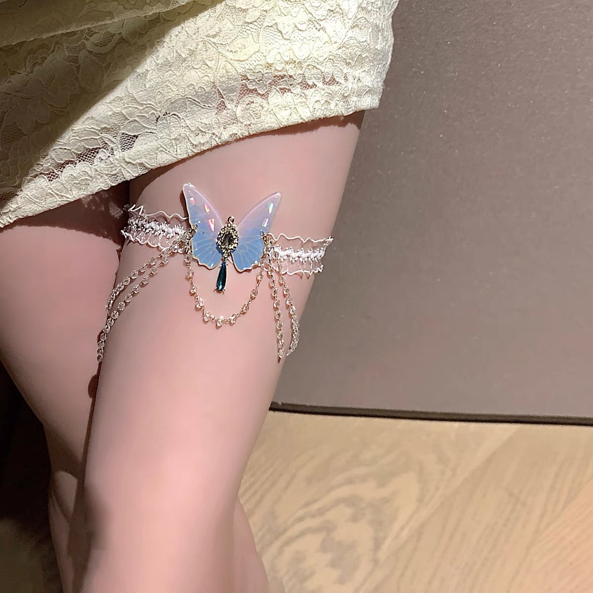 Body Jewelry - المألوف فراشة نمط مطاطا الدانتيل الساق