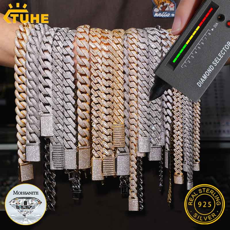 Cuban Link Chain 12Mm - سلسلة كوبية من الموسانيت بلون D