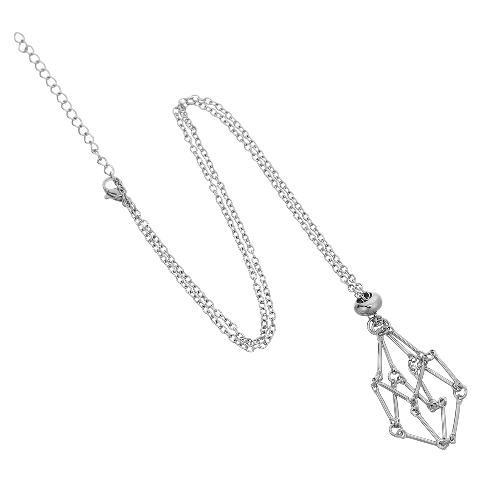 قلادة حامل كريستال من الفولاذ  - مراجعة Crystal Pendant Necklace Natural Stone وسعره