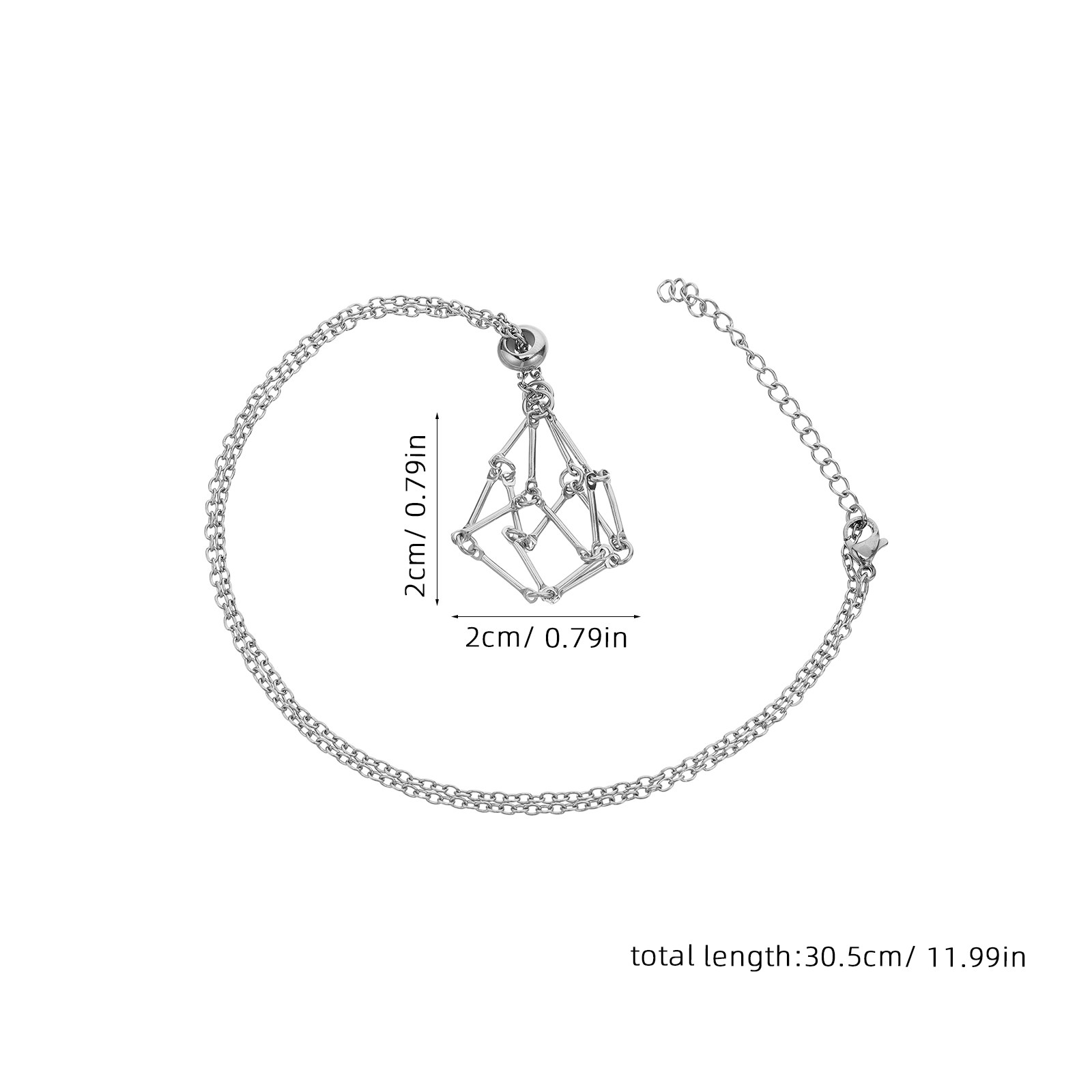قلادة حامل كريستال من الفولاذ  - مراجعة Crystal Pendant Necklace Natural Stone وسعره