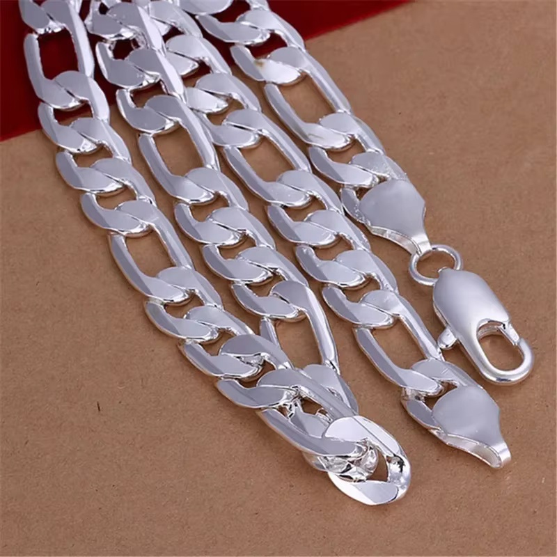 قلادة رجالية من الفضة الإسترلي - مراجعة Cuban Link Chain 12Mm وسعره