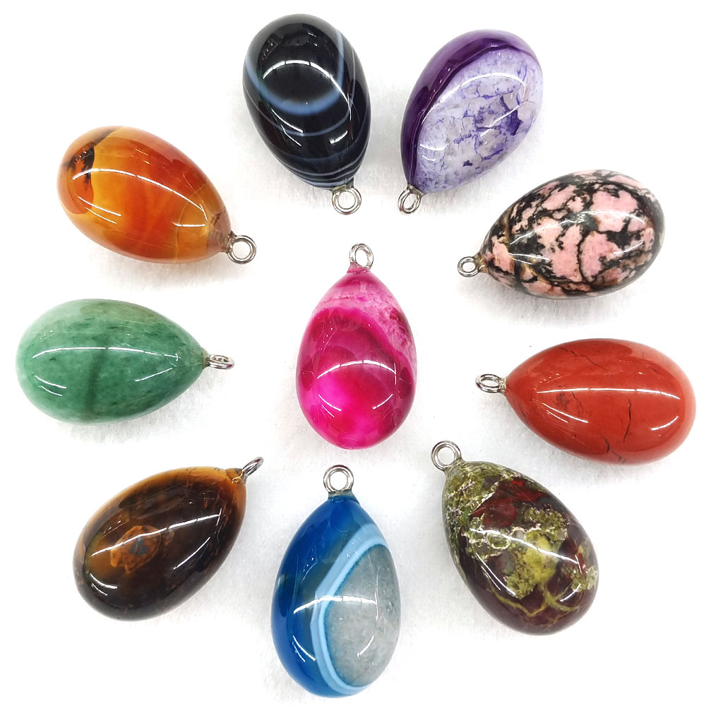 قلادة صغيرة على شكل بيضة، مقاس - مراجعة Crystal Pendant Necklace Natural Stone وسعره