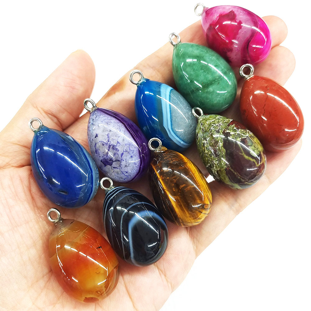 قلادة صغيرة على شكل بيضة، مقاس - مراجعة Crystal Pendant Necklace Natural Stone وسعره