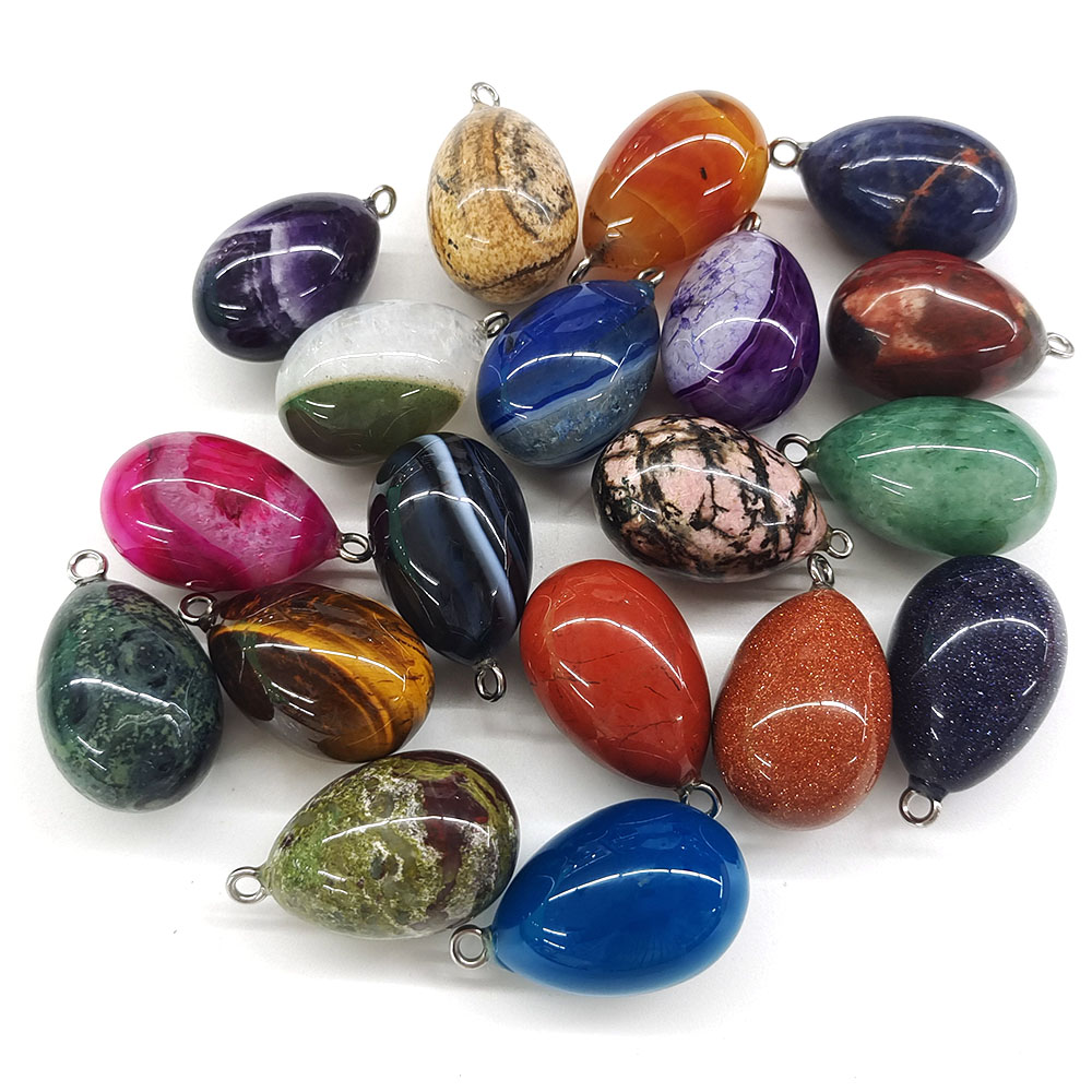 قلادة صغيرة على شكل بيضة، مقاس - مراجعة Crystal Pendant Necklace Natural Stone وسعره