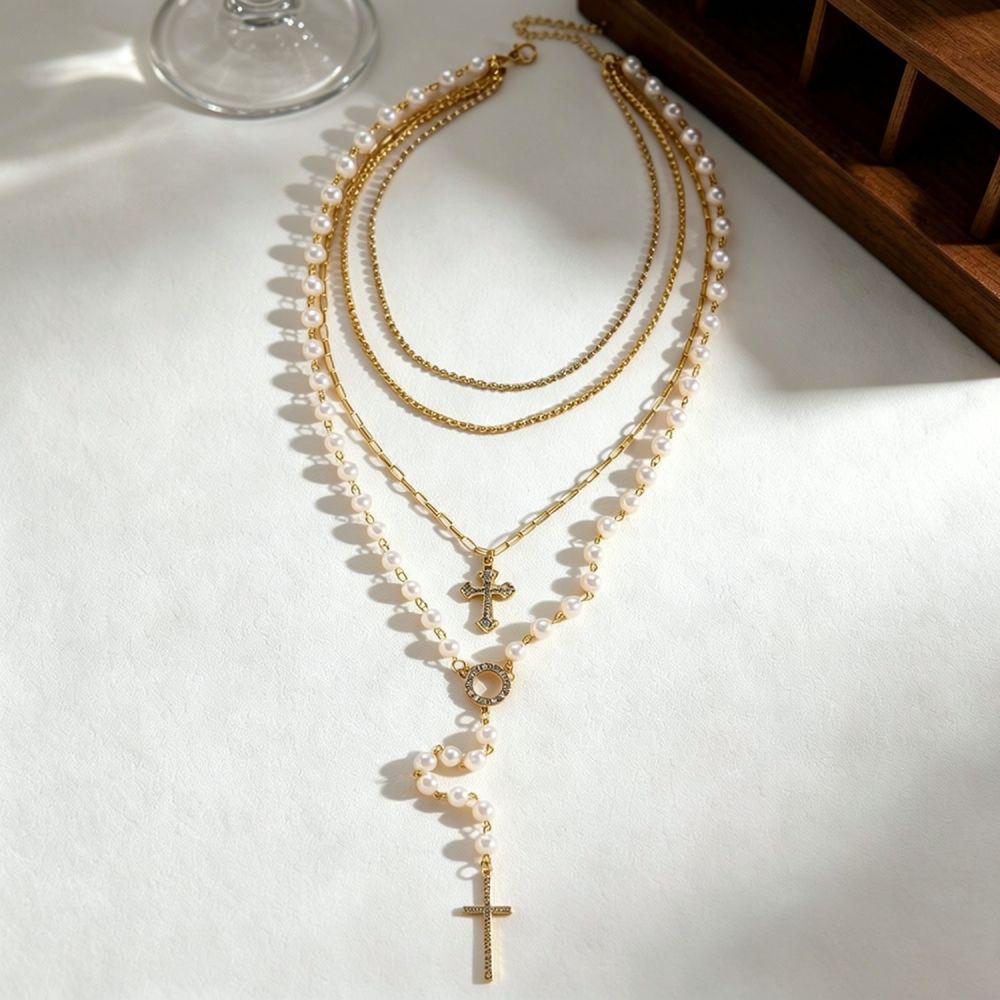 قلادة أنيقة متعددة الطبقات بتص - مراجعة Layered Pendant Necklace Aesthetic وسعره