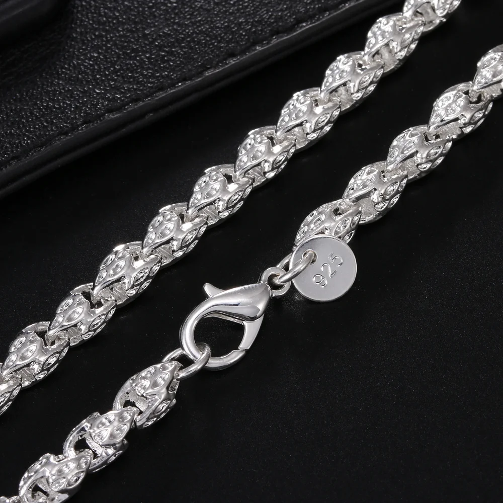 قلادة سلسلة 5 مم من الفضة الإس - مراجعة 925 Sterling Silver Chain Necklace Men وسعره