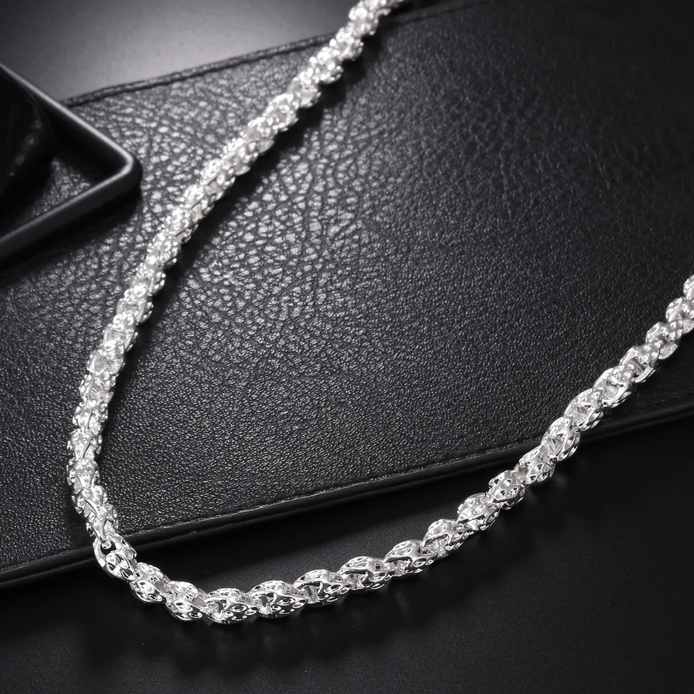 قلادة سلسلة 5 مم من الفضة الإس - مراجعة 925 Sterling Silver Chain Necklace Men وسعره
