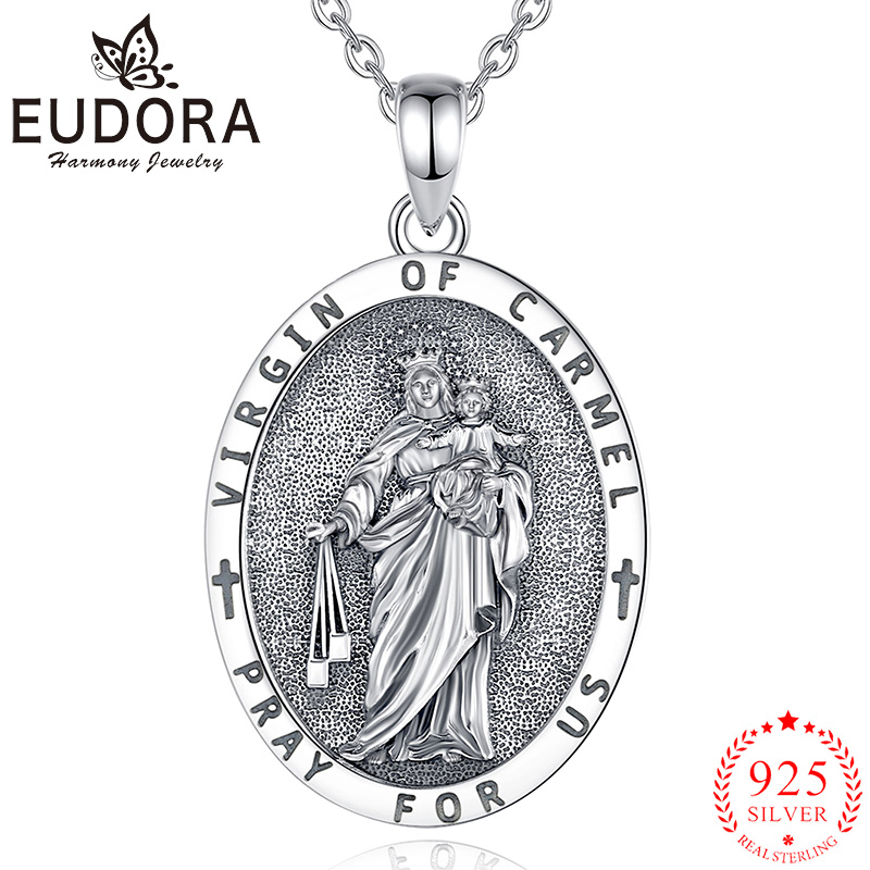 يودورا 925 فضة عذراء الكرمل قل - مراجعة 925 Sterling Silver Chain Necklace Men وسعره