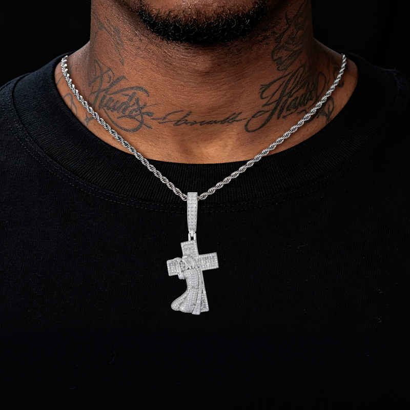 قلادة جديدة على شكل صليب يسوع  - مراجعة 925 Sterling Silver Chain Necklace Men وسعره