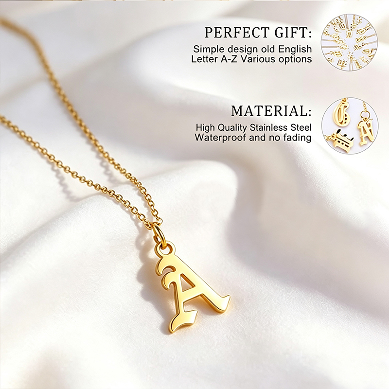 قلادات حروف للنساء، قلادات شخص - مراجعة Initial Letter Necklace 18K Gold وسعره