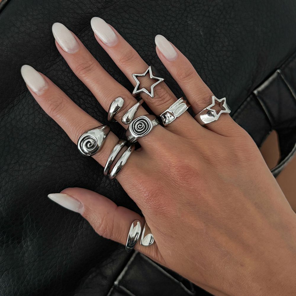 خواتم إنجيمارك 8 قطع/طقم بتصمي - مراجعة Vintage Punk Knuckle Rings Set وسعره