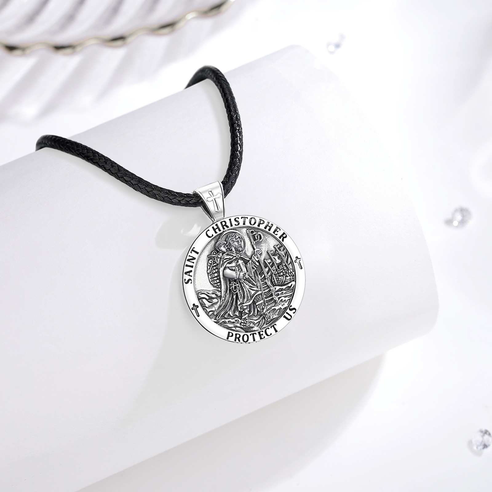 يودورا جديد 925 فضة سانت كريست - مراجعة 925 Sterling Silver Chain Necklace Men وسعره