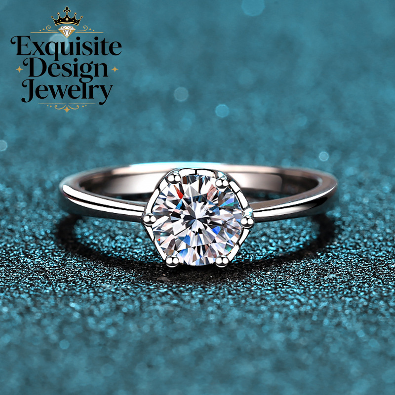 خاتم موسانيت رائع من البلاتين  - مراجعة Moissanite Engagement Ring 1 Carat وسعره